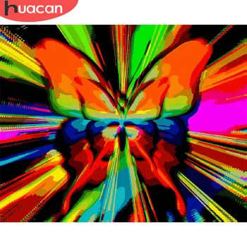 

HUACAN Coloring By Number Colorful Butterfly HandPainted Art Gift DIY Paint By Number Animals Drawing On Canvas Kits Home Decor