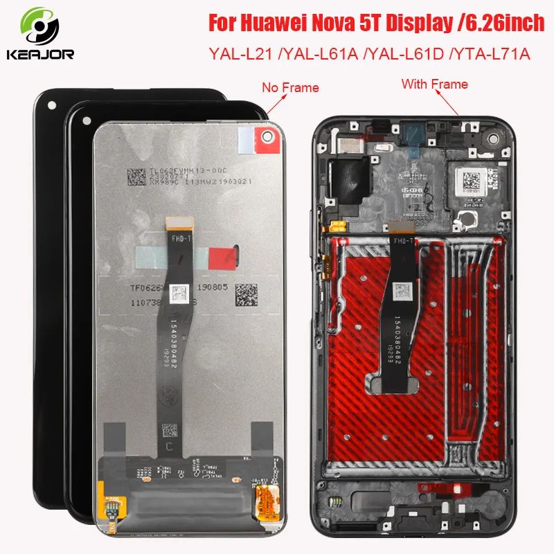 6 26 Display For Huawei Nova 5T LCD Display Touch Screen With Frame Digitizer Replacement For 1