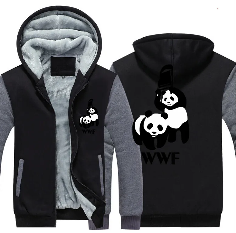 WEWANLD борьба WWF панда Прохладный утолщение молнии толстовки мужские летние модные забавные кофты