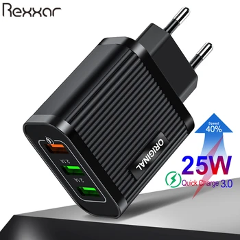 

Quick Charge 3.0 USB Charger 25W Fast Charging Wall USB Adapter For Samsung Huawei Xiaomi iphone Mobile Phone Charger EU US Plug