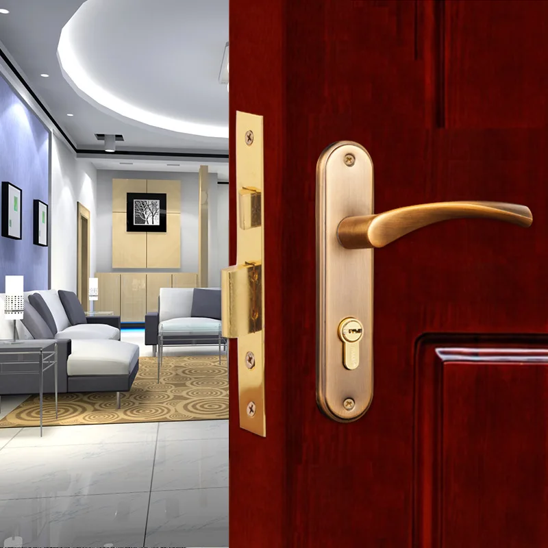 

European Style Aluminium Alloy Thick Breadboard Handle Lock Anti-Theft Door Safe Mute Door Lock Manufacturers Direct Selling