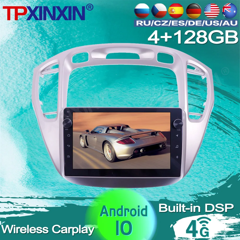 

128G For Toyota Highlander 2002 2003 - 2008 Android Car Radio Tape Recorder video Multimedia Player GPS Navigation Vioce Control