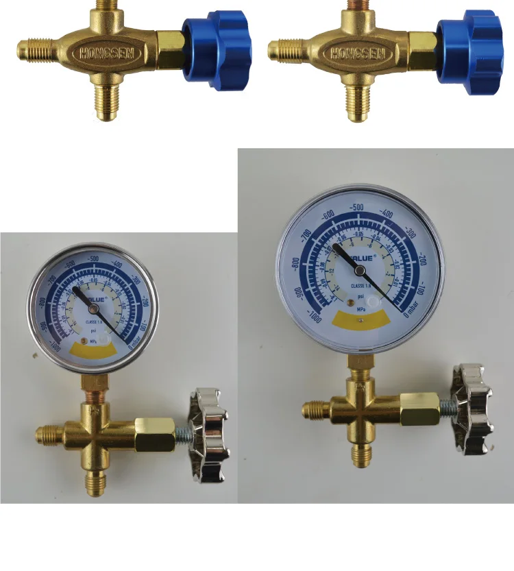 Bomba de vacío R22, conjunto de herramientas de aire acondicionado, manómetro múltiple, 60MM, 80MM