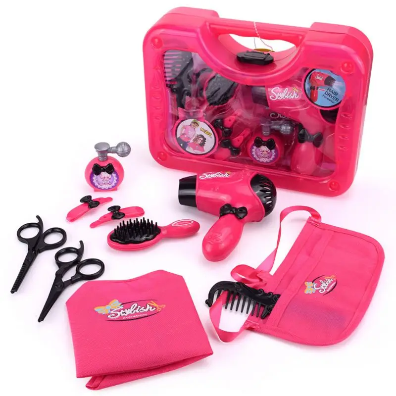 

Kids Hair Salon Kit Girl Pretend Play Hairdressing Simulation Toy for Toddler