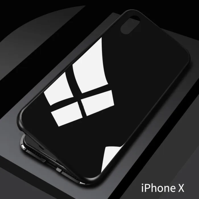 Чехол для телефона Apple iPhone X/8 Plus/8/7 Plus/7 Магнитная адсорбционная Металлическая задняя крышка из закаленного стекла FKU66