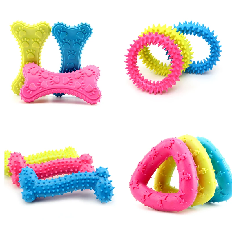 

4 Styles Rubber Dog Toy for Small Dog Puppy Bone Teeth Training Thermal Pet Dog Chew Toys Jouet Pour Chien Perro Pet Supplies