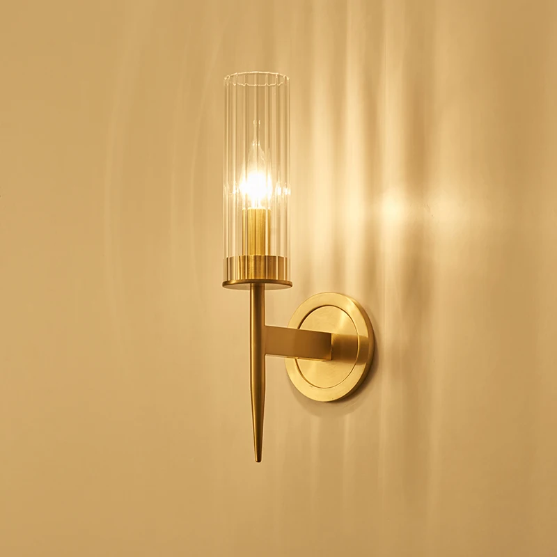 

Modern Crystal Wall Lamp Restaurant Bedroom Wall Light Nordic Copper Decor Luminaire Led Indoor Wall Lamps Living Room Fixtures