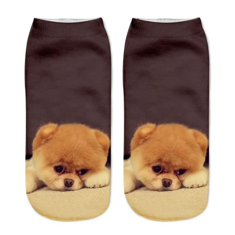 Лидер продаж 3D с принтом детские носки собака дизайн мода унисекс, Рождественский подарок носки с низкой лодыжкой с изображением персонажей мультфильмов, забавные носки для От 8 до 16 лет детская одежда - Цвет: 1