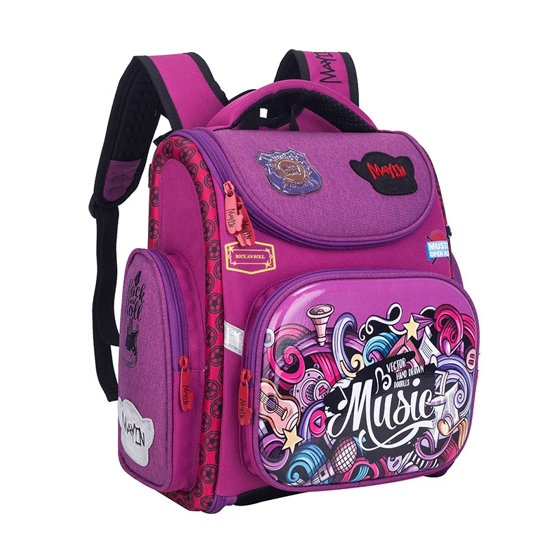 

New Style Russian Style Student School Bag Dreamy Music Notes Foldable High Pressure Eva Primary School Shoulder School Bag