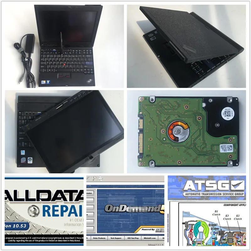 ALLDATA laptop X200T mit * chell on de mand auto repair software последние все данные v10.53 onde mand5 ATSG в 1 ТБ hdd