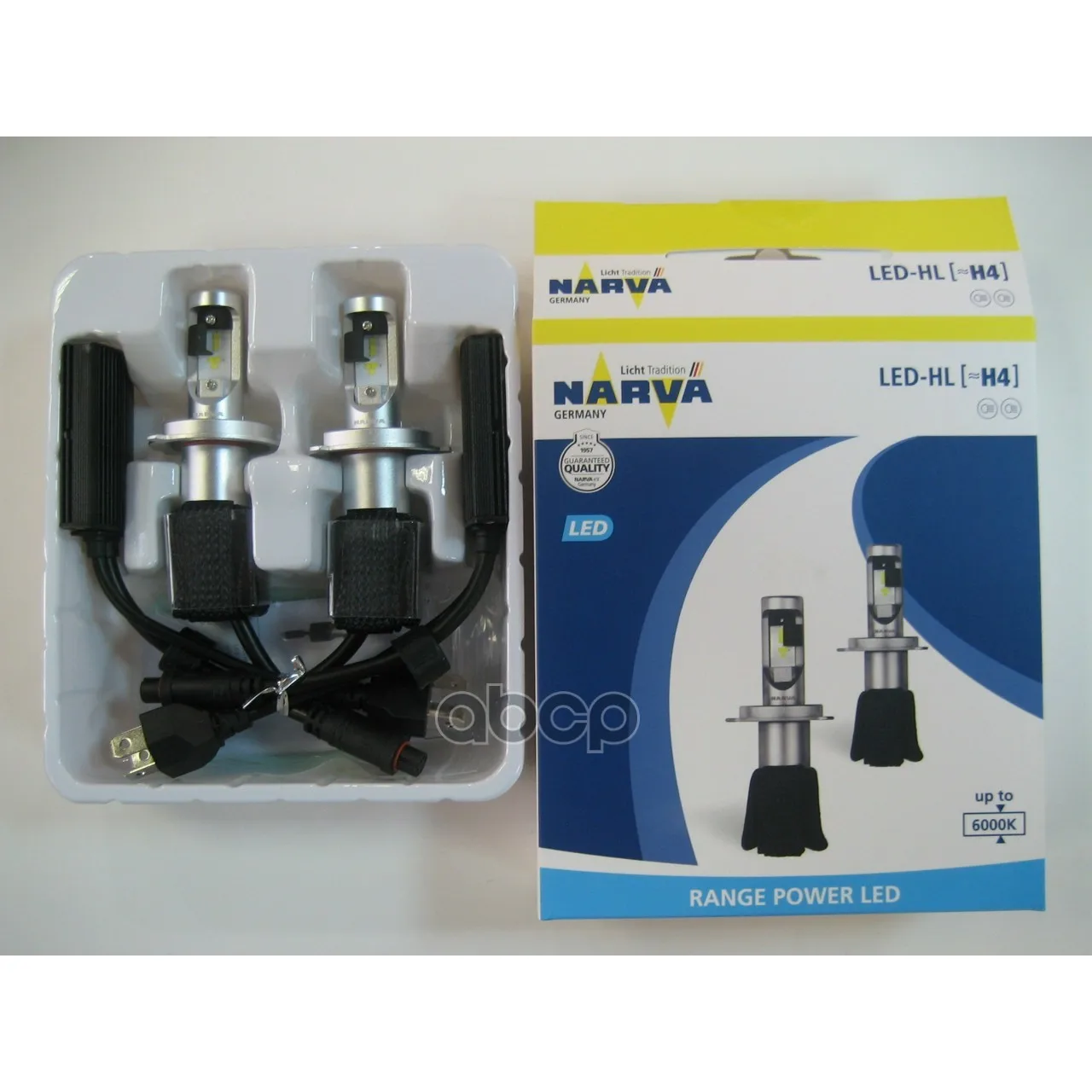 Комплект Светодиодных Ламп Led H4 6000k P43t-38 16w X2 Narva арт. 18004