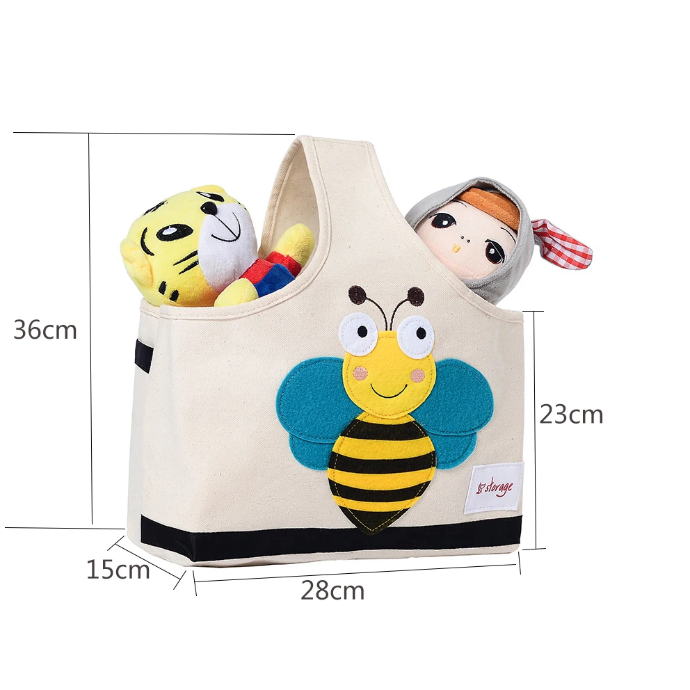 Cute Cartoon Storage Basket Folding Travel Bag Baby Shower Diapers Caddy Storage Box For Toys Organizer Basket For Nursery - Цвет: 10