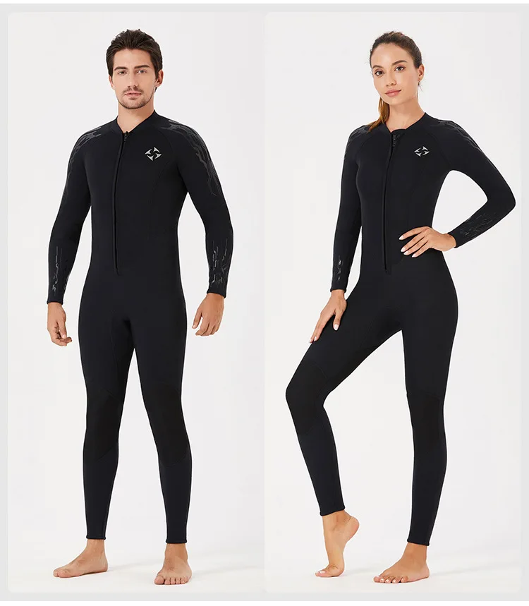 Men Full-body Wetsuit 1.5MM Neoprene Wetsuit One-piece Warm Wetsuit Sunscreen Female Snorkeling Surfing Water Sports Wetsuit