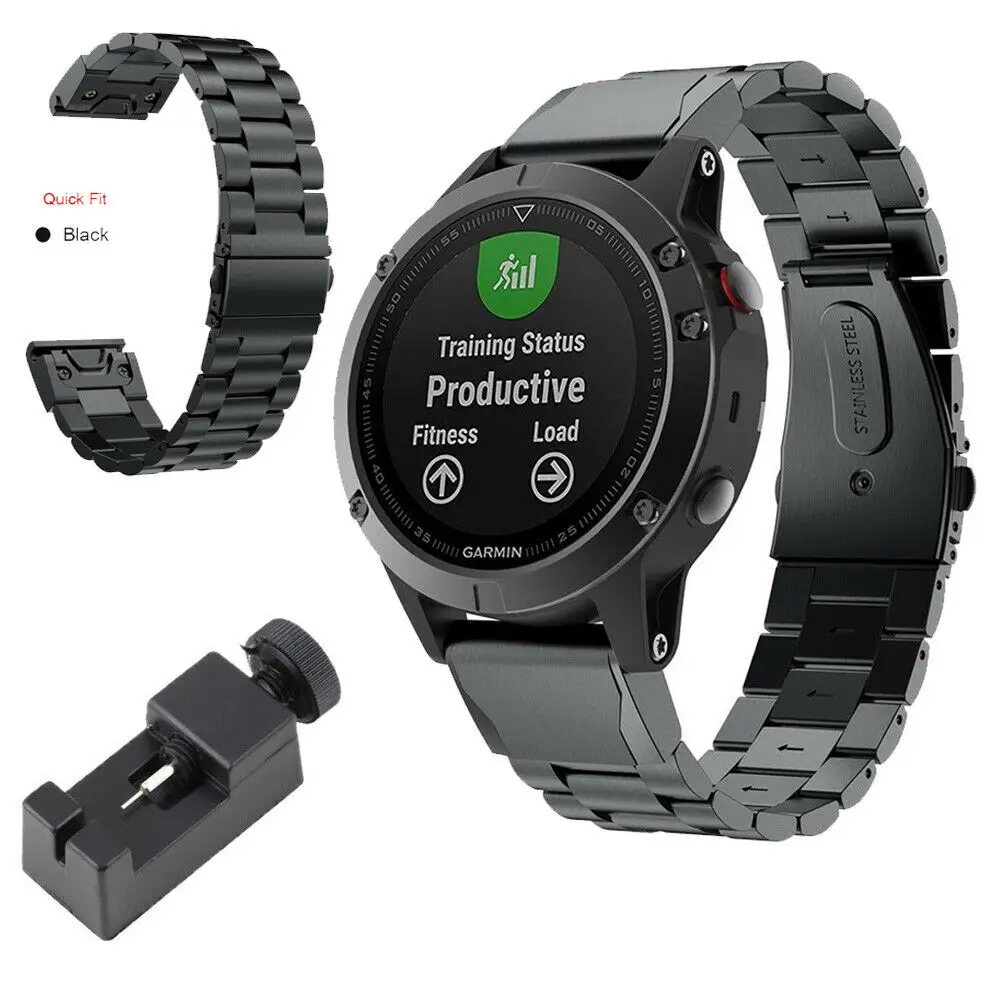 

Quick Fit Metal Stainless Steel Watch Band Strap for Garmin Fenix 5/5 Plus/Approach S60/ Instinct Smart Watch Wristband Bracelet