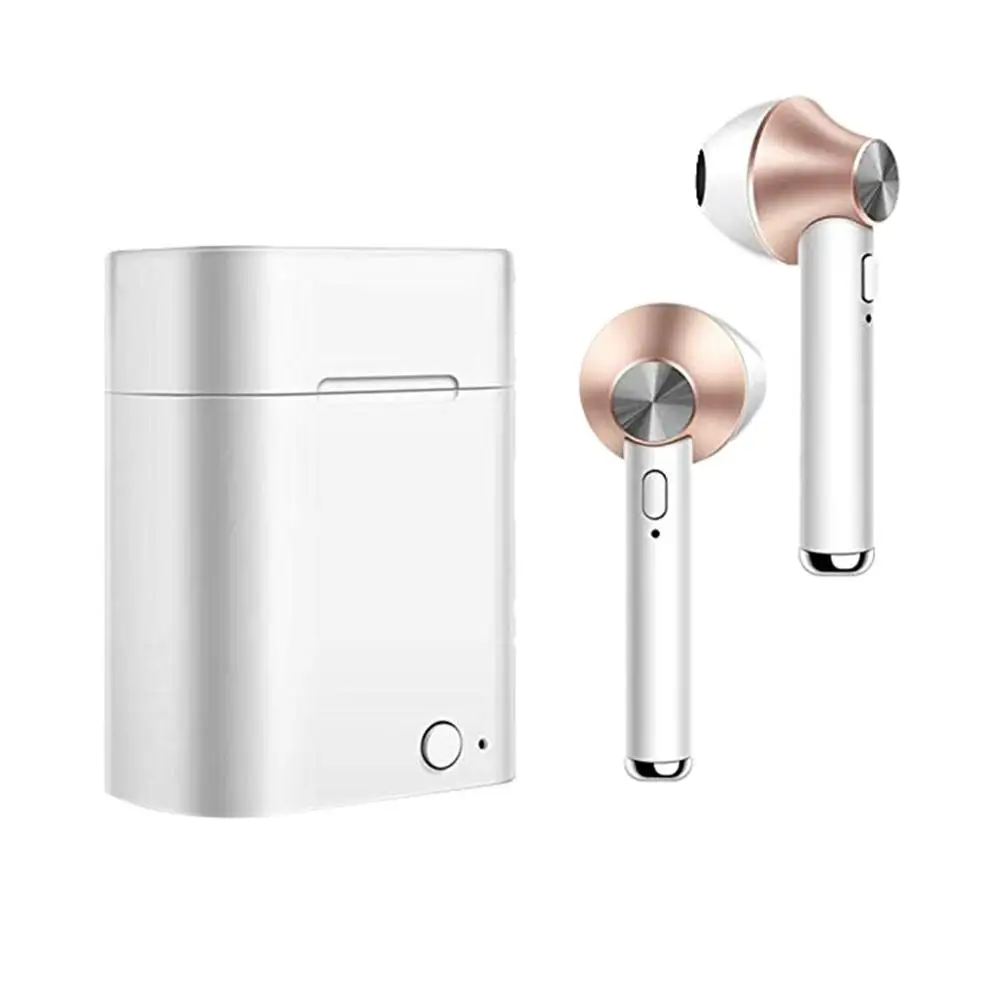 Rose Gold IPX7, водонепроницаемые наушники, беспроводная гарнитура с зарядным устройством, TWS, Bluetooth, наушники, беспроводные, 4,2, вкладыши, управление, шумоподавление - Цвет: Rose Gold
