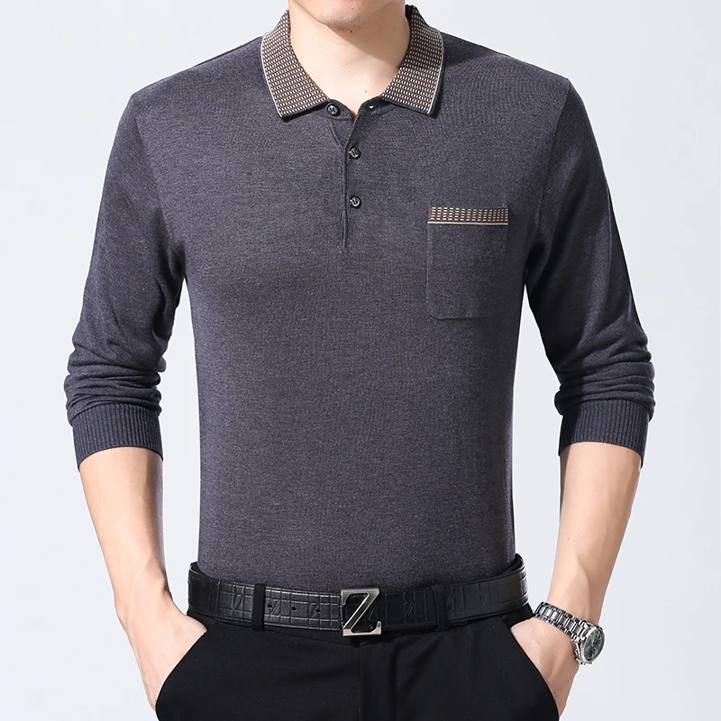 Goedkoop 2020 Nieuwe Mode Merken Polo Shirts Heren Plaid Kraag Hoge Kwaliteit Lange Mouwen Slanke Fit Boyfriend Gift Polo Casual Kleding