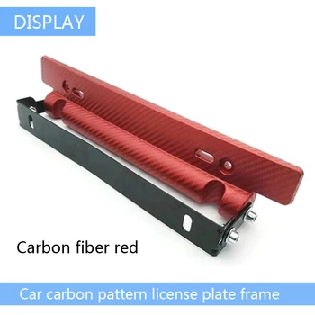 

Car Styling Universal Adjustable License Plate Frame Carbon Fiber Stickers for Abarth Fiat 500 Honda Civic 2018 Volvo XC90 V50