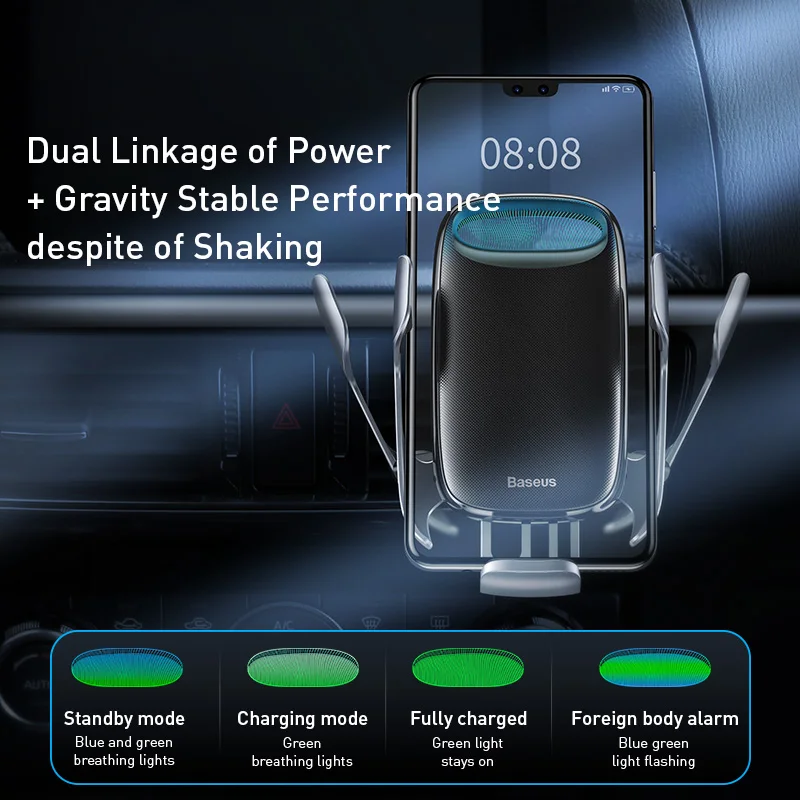Preise Baseus 15W Qi Drahtlose Auto Ladegerät Telefon Halter für iPhone Samsung QC 3,0 Drahtlose Lade Air Vent Halterung Mobile halter Stehen