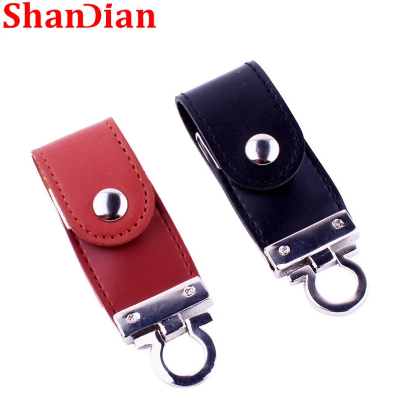 SHANDIAN коричневые кожаные флеш диск USB 2 0 4GB/8GB/16GB/32GB/64GB 128GB брелок накопителей и