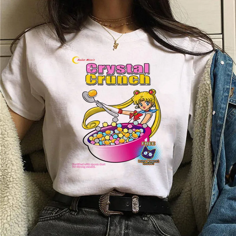 Сейлор Мун футболка Милая женская кошка harajuku ulzzang 90s футболка гранж каваи корейский стиль графическая футболка Женские футболки с принтом - Цвет: 508