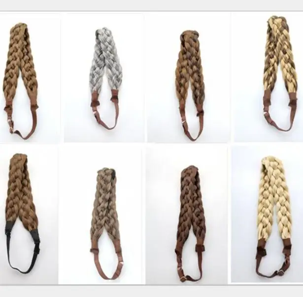 Faixa de Cabelo Torção do Vintage Lote Tricô Cinco-strand Peruca Trança Multi Boêmio Headhand Estilo Acessórios Ha1957 50 Pçs - Mão 9 trança faixa de cabelo multi torção do