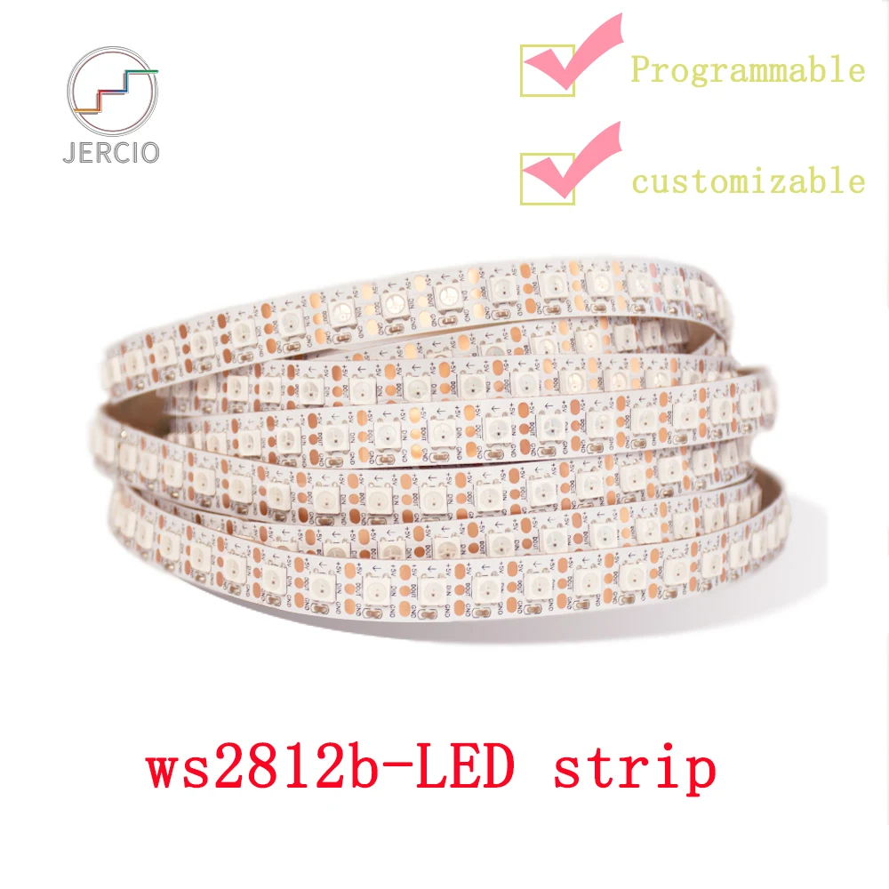

JERCIO RGB SK6812 WS2812B SMD5050 60LEDS/PIXEL/M SMART dream LED STRIP ;individually addressable ip20/65/67 DC5V