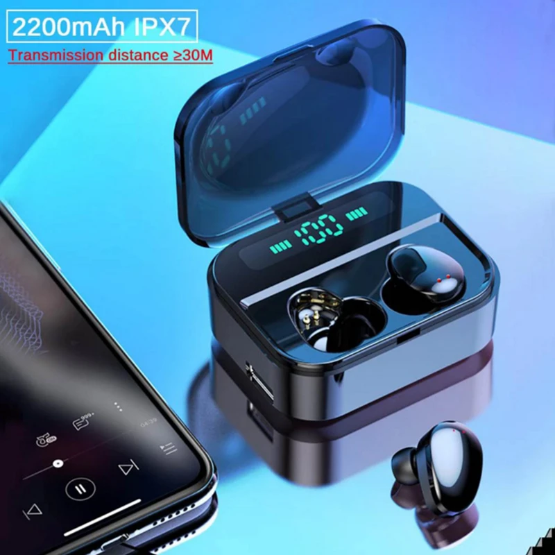 

Waterproof TWS Bluetooth Earphone Touch True HD Stereo Wireless In-Ear Running Headset Noise Cancelling Handsfree Earbuds