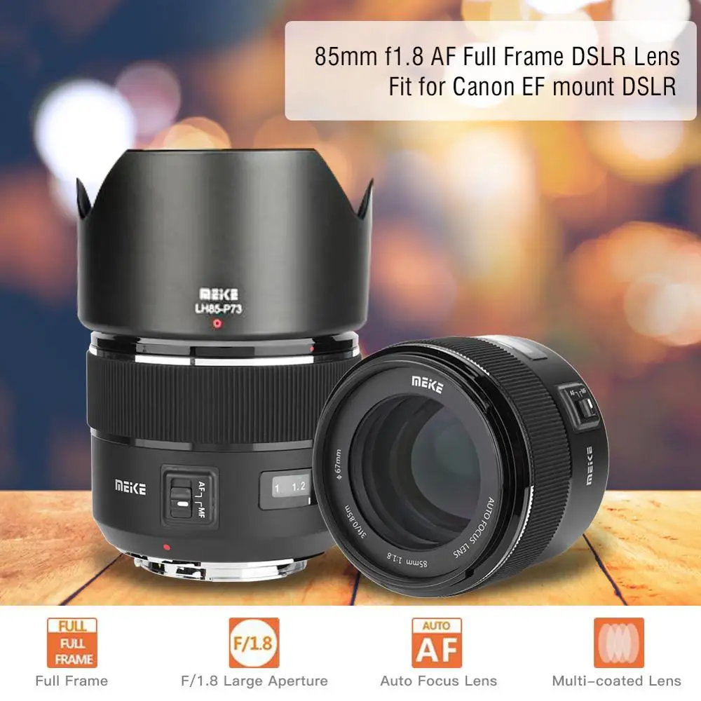 Lentille MEIKE 85 мм F1.8 AF Автофокус Средний телеобъектив полный рамки объектив для Canon EF крепление DSLR камера Объектив Аксессуары