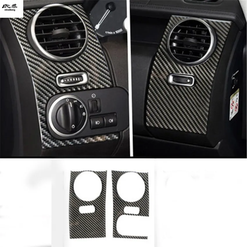 

2pcs/lot Epoxy glue real carbon fiber grain front both sides air conditioning outlet cover for 2010-2016 Land Rover Discovery 4
