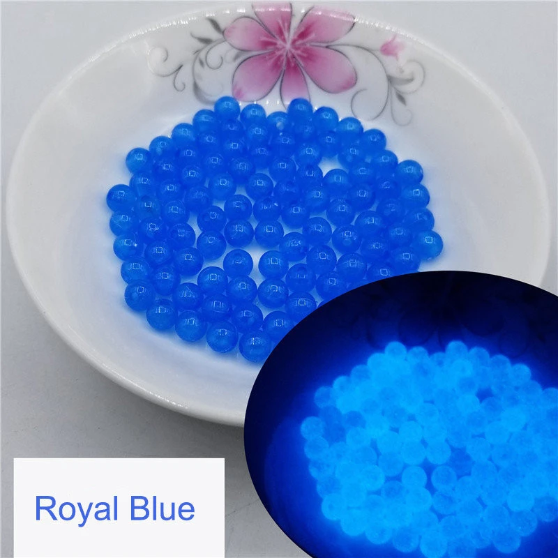 Royal blue 200 шт 6-12 мм светящийся акриловый бисер светится в темноте разделительные бусины для маркировки ювелирных изделий DIY ожерелье браслет аксессуары - Цвет: Royal blue