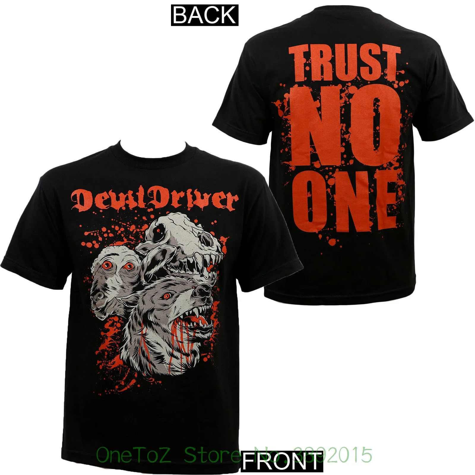 100% Cotton Men Women T Shirt Tees Custom Authentic Devildriver Wolf Trust No One T-shirt S M L Xl 2xl 3xl New |