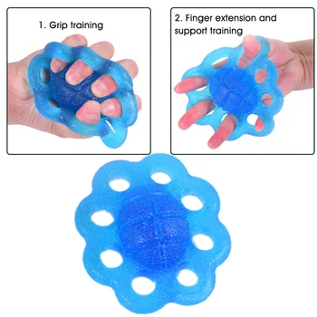 

Relaxing 8 Holes Finger Trainer Hand Exerciser Rehabilitation Grip Strength Ball Portable Pull Stretcher Silicone Ring Fitness