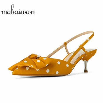 

2020 Fashion Summer Women Sandals High Heel Wedding Party Shoes Women New Back Strap Slippers Butterfly Knot Poined Toe Sandals