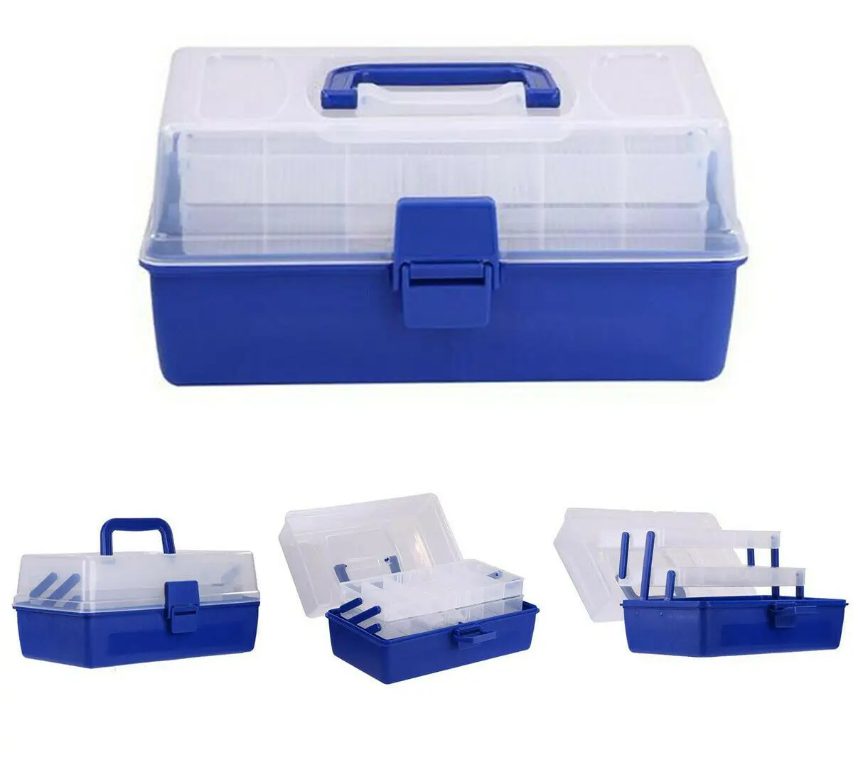 

3 Layer Large Multifunctional Fishing Plastic Box Portable Kit Storage Case Fishing Tackle
