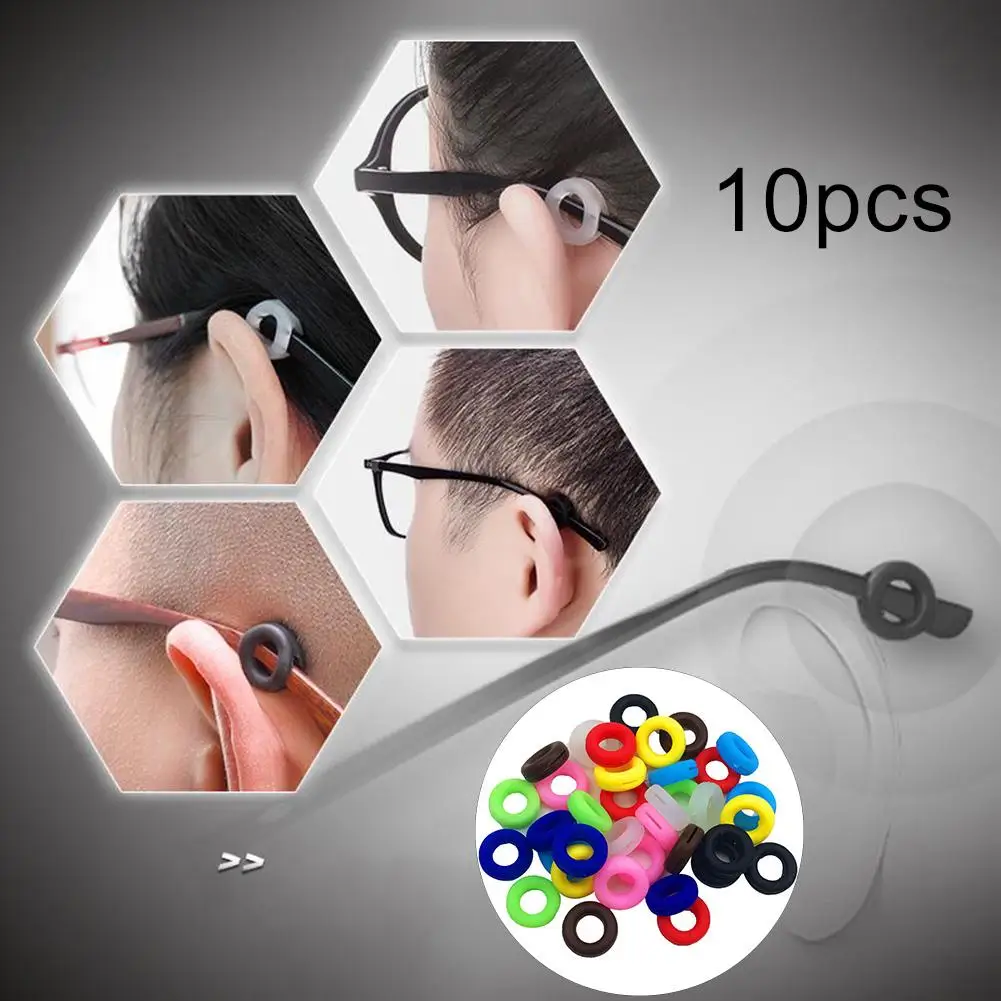 10 Pair Round Sports Anti slip Soft Silicone Comfort Glasses Retainers