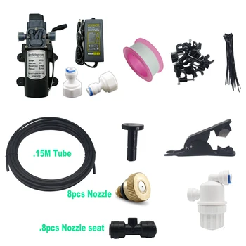 

DIY Outdoor Garden Misting Cooling System Water Kit System with 12V Fine Pump for Garden Greenhouse Reptile Mosquito Prevent