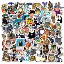 

100Pcs Japanese Anime Stickers Ghibli Hayao Miyazaki Totoro Spirited Away Princess Mononoke KiKi Stationery Sticker