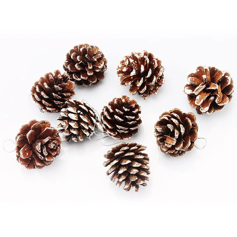 9 шт./компл. Рождественская елка орнамент Висячие шары сосновые орехи Pinecone Рождество Новогоднее украшение изделия C1413 b