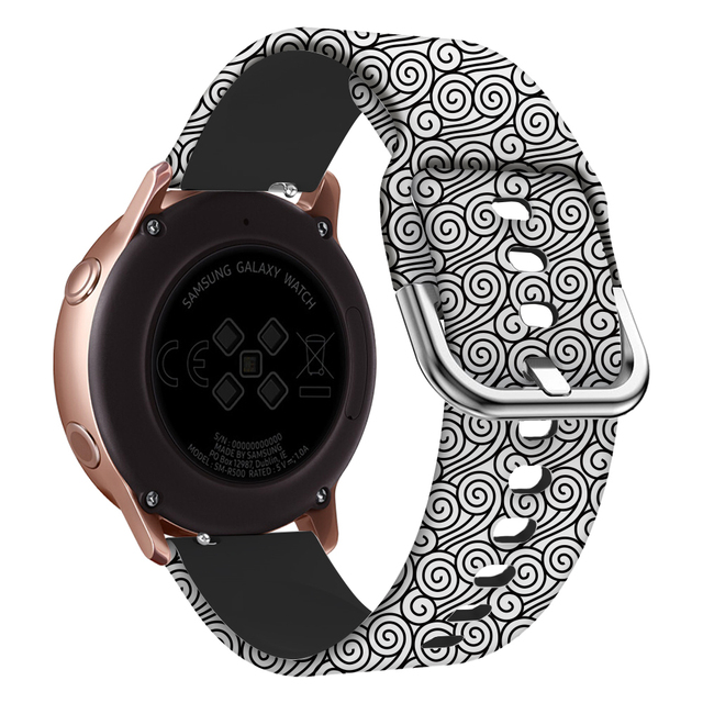 22mm Print Watch Strap for Samsung Galaxy Watch Active 2 Silicone Wristband Replacementfor Galaxy Watch 3 Bracelet 41mm 45