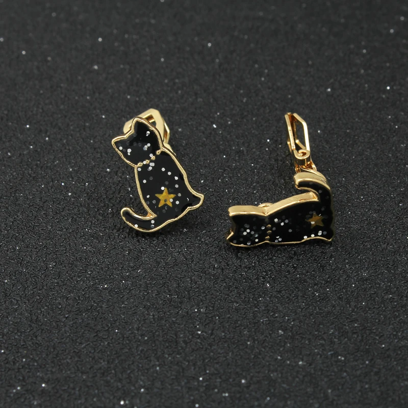 GRACE JUN Cartoon Enamel Rhinestone Clip on Earrings for Women Party Prom Charm Ear Clip Ear Clip Earrings