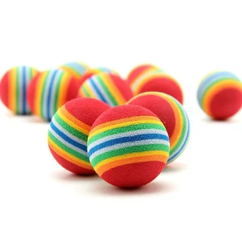

Pet Rainbow Ball Cat Foam Toy Colorful Elastic Pet Ball Dog Biting Toy 1 Set Of 20