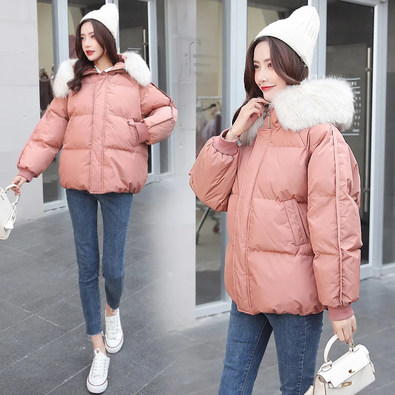 

Photo Shoot down Feather Cotton-padded Clothes Cotton Coat Puffy down Coat Women's INS Winter 2019 New Style Korean-style Loose-