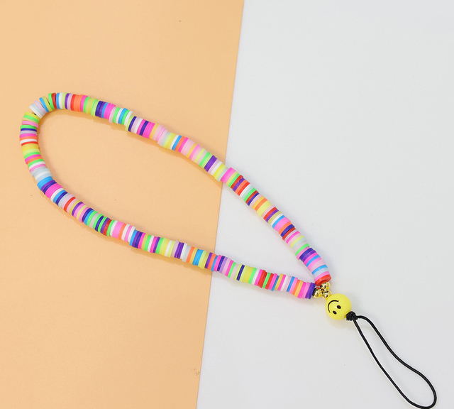 Mobile Phone Chain Straps Charm Color Acrylic Imitation Pearl Pendant Phone Anti-Lost Anti-Drop Lanyard Ladies Jewelry