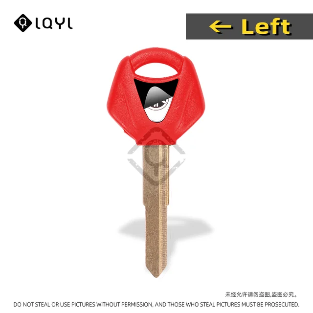 LQYL New Blank Key Motorcycle Replace Uncut Keys Fit For YAMAHA YZF XJR1300 FJR1300 MT09 MT07 XJ6 TMax FZ6 FZ8 R3 R1 R6 XJR400 1 PCS Red Left