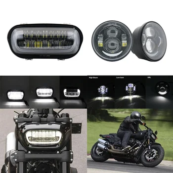 

Motorcycle 4.65 Inch 5" moto Round Headlamps For Dyna FXDF Driving Lamps 9" Fat Bob Projector LED Headlights for Fat Bob 2018