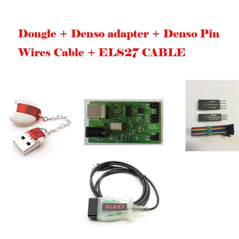 Программное обеспечение для коррекции одометра MTool V1.34 полный набор Dongle+ Denso адаптер+ Denso Pin провода кабель для коррекции пробега автомобилей - Цвет: Full set