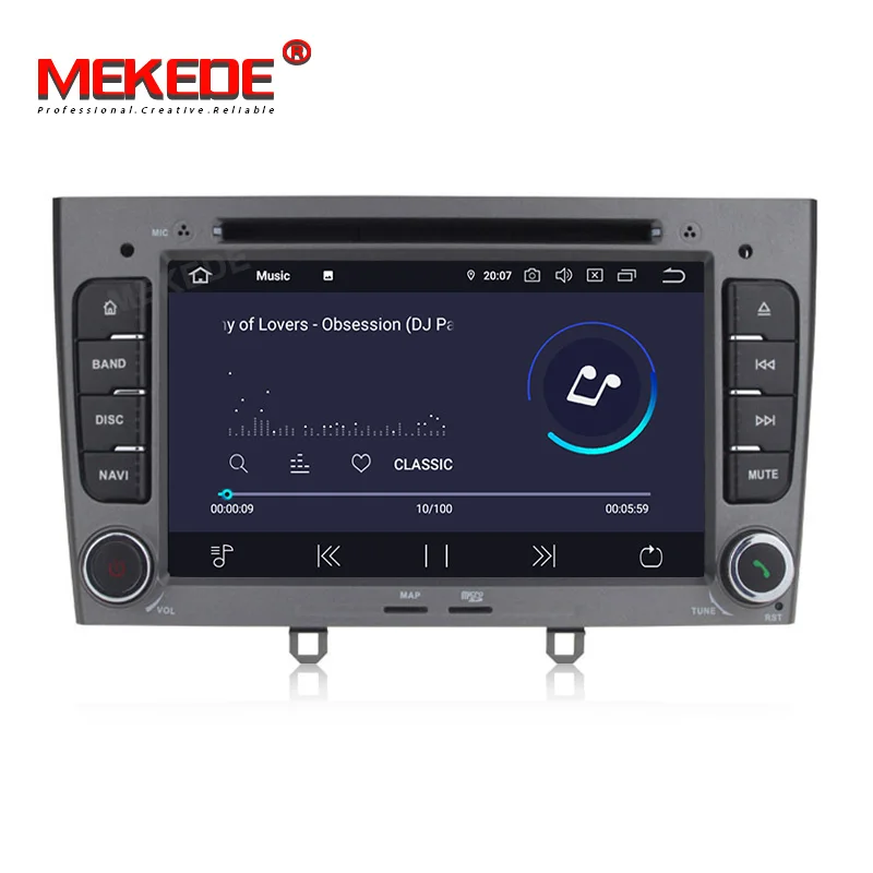 Clearance MEKEDE 7 inch 1024*600 8 Core Android 9.0 4G RAM 64GROM Multimedia Car dvd Player For Peugeot 308 408 with wifi radio GPS BT RDS 1