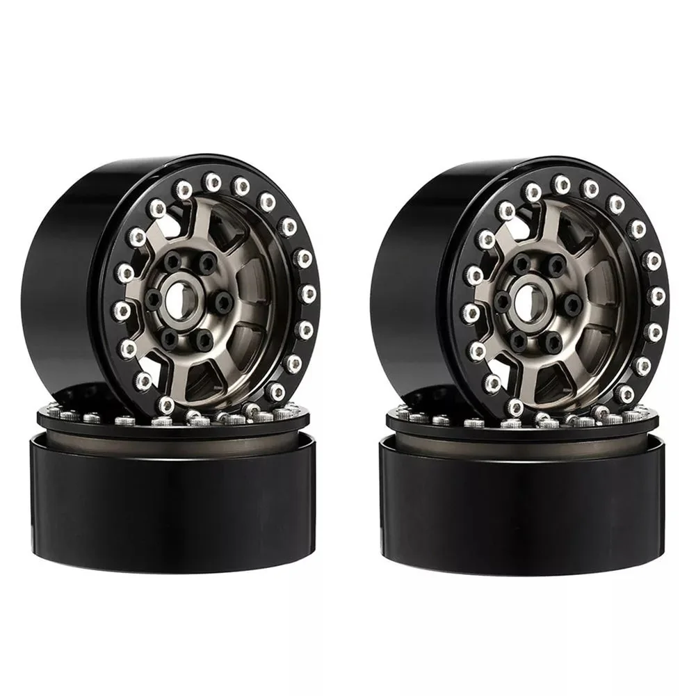 

4Pcs Alloy Beadlock Hub Durable Tires Model For 1/10 RC Car Replacement Toys Wheel Rim Racing Accessories Crawler On Road