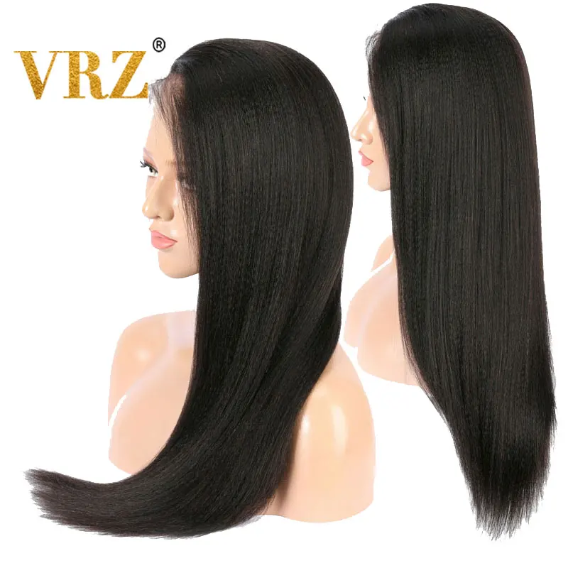 VRZ кружевные передние парики Yaki прямые 13X6 человеческие волосы для черных женщин