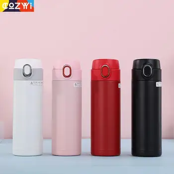 

480ml Coffee Thermos Stainless Steel Termos One Buttom Open Water Mug Drinking Cup Vacuum Insulated Thermosflask